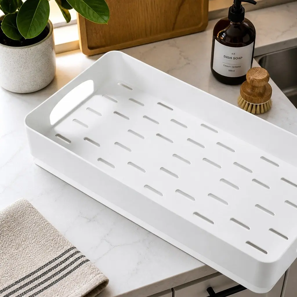 Under Sink Cabinet Organizer 2 Tier Adjustable Storage Rack Kitchen Bathroom