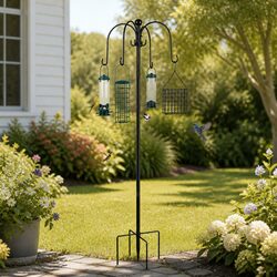 Heavy-Duty Bird Feeder Station with 8 Hooks