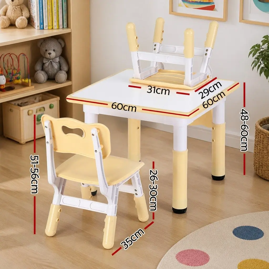 Adjustable Kids Table and Chairs Set for Creative Play