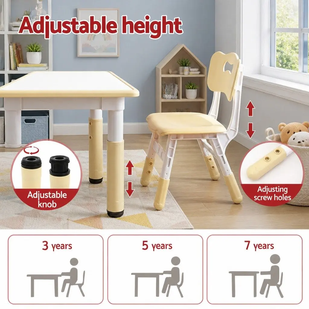 Adjustable Kids Table and Chairs Set for Creative Play