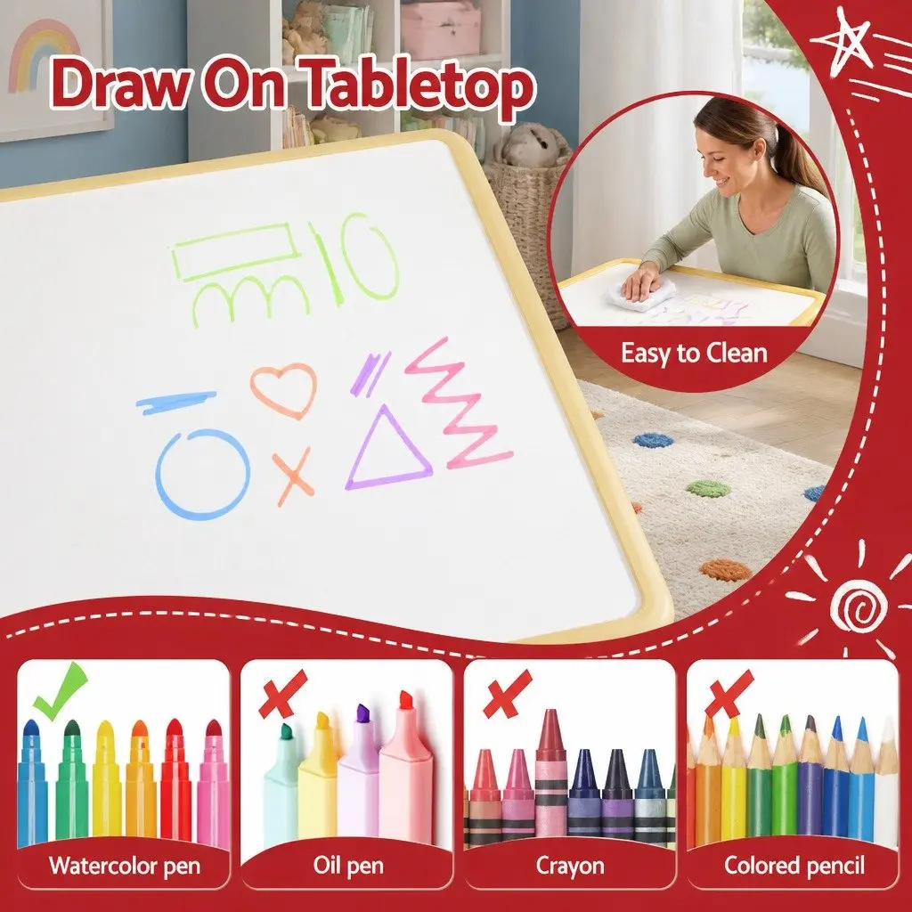 Adjustable Kids Table and Chairs Set for Creative Play