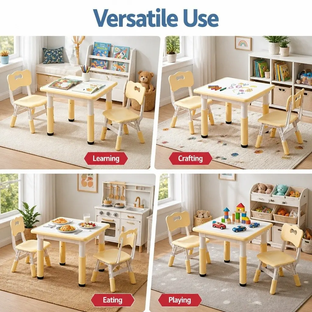 Adjustable Kids Table and Chairs Set for Creative Play