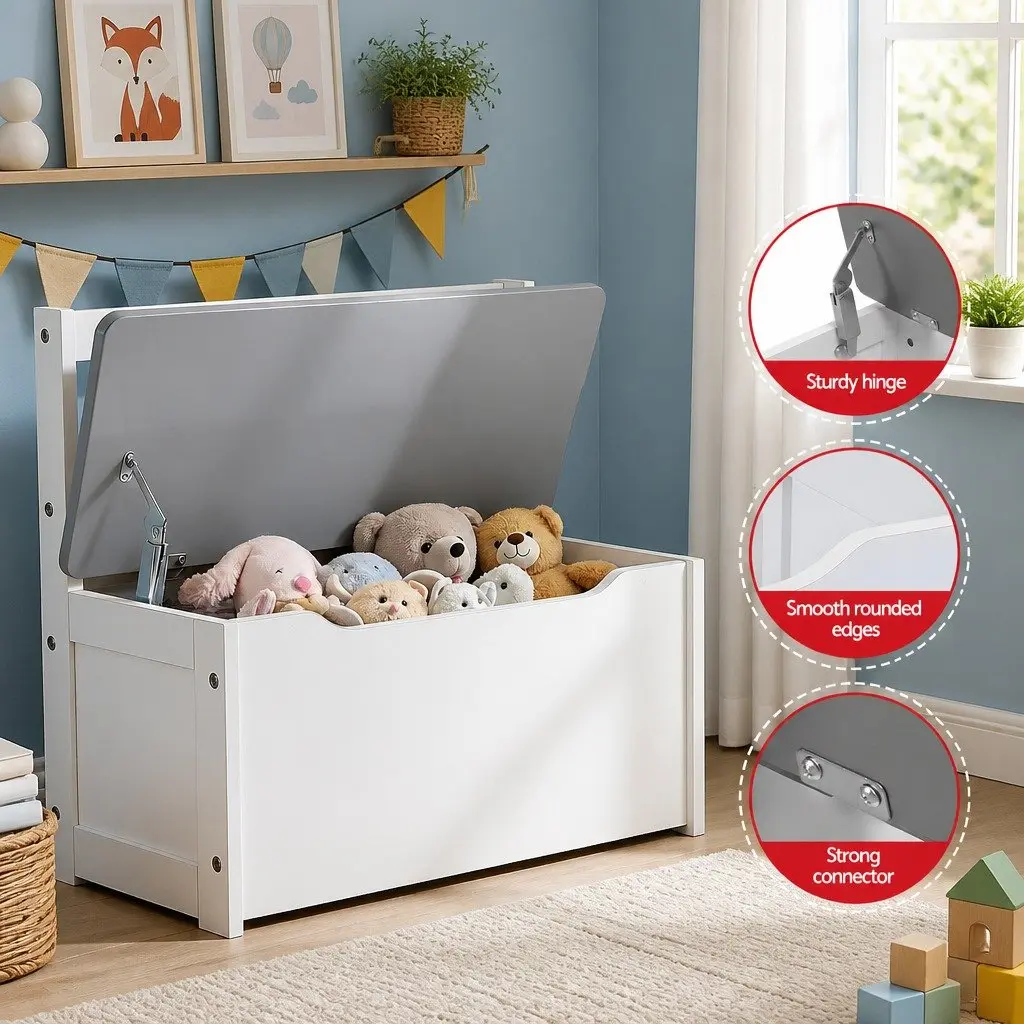 Kids Activity Table and Chair Set Medium-density Fiberboard Grey 4 Piece