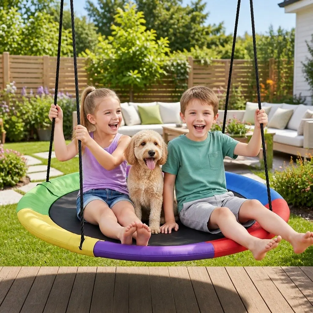 Oval Tree Swing Hammock with Durable Steel Frame