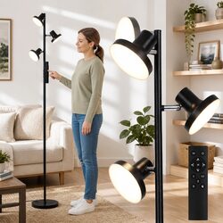 36W 3-Head LED Floor Lamp with Remote Control