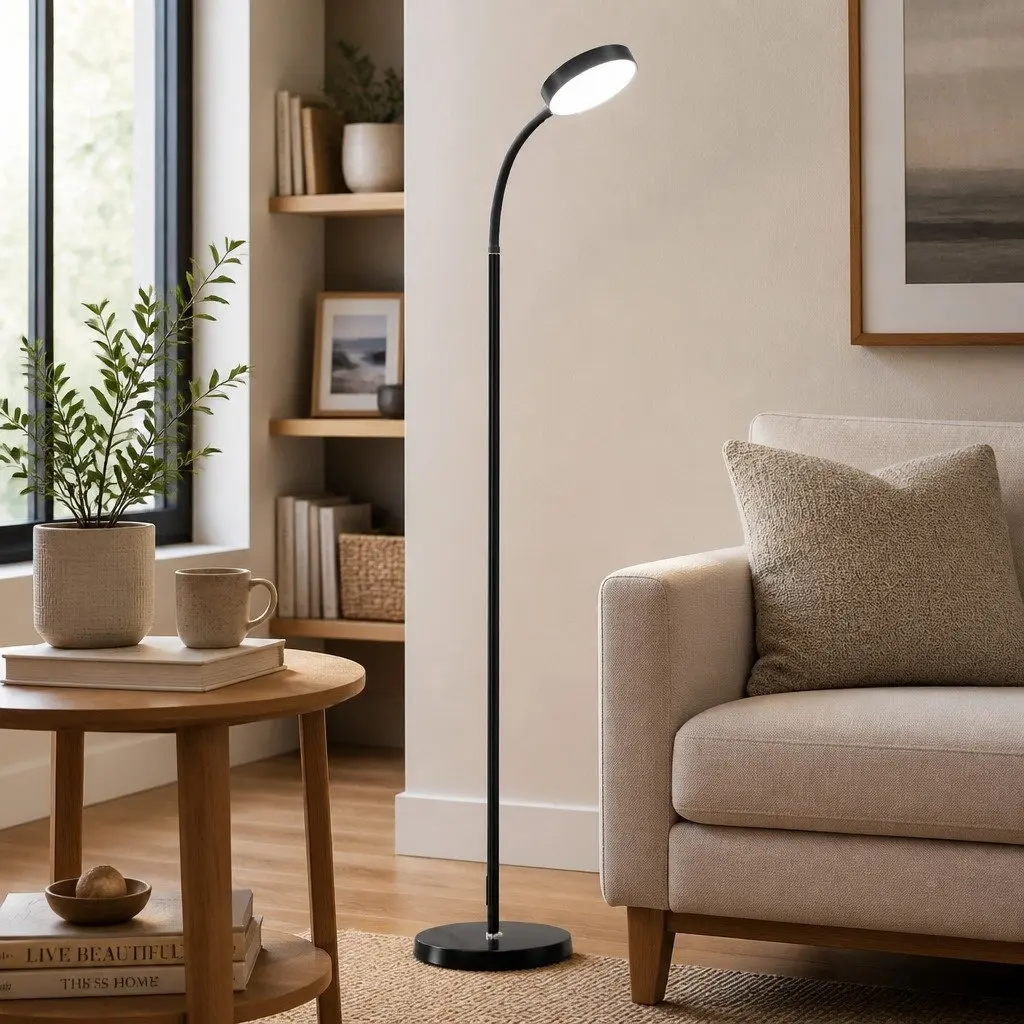 LED Floor Lamp ABS Iron PVC 1.5m Black