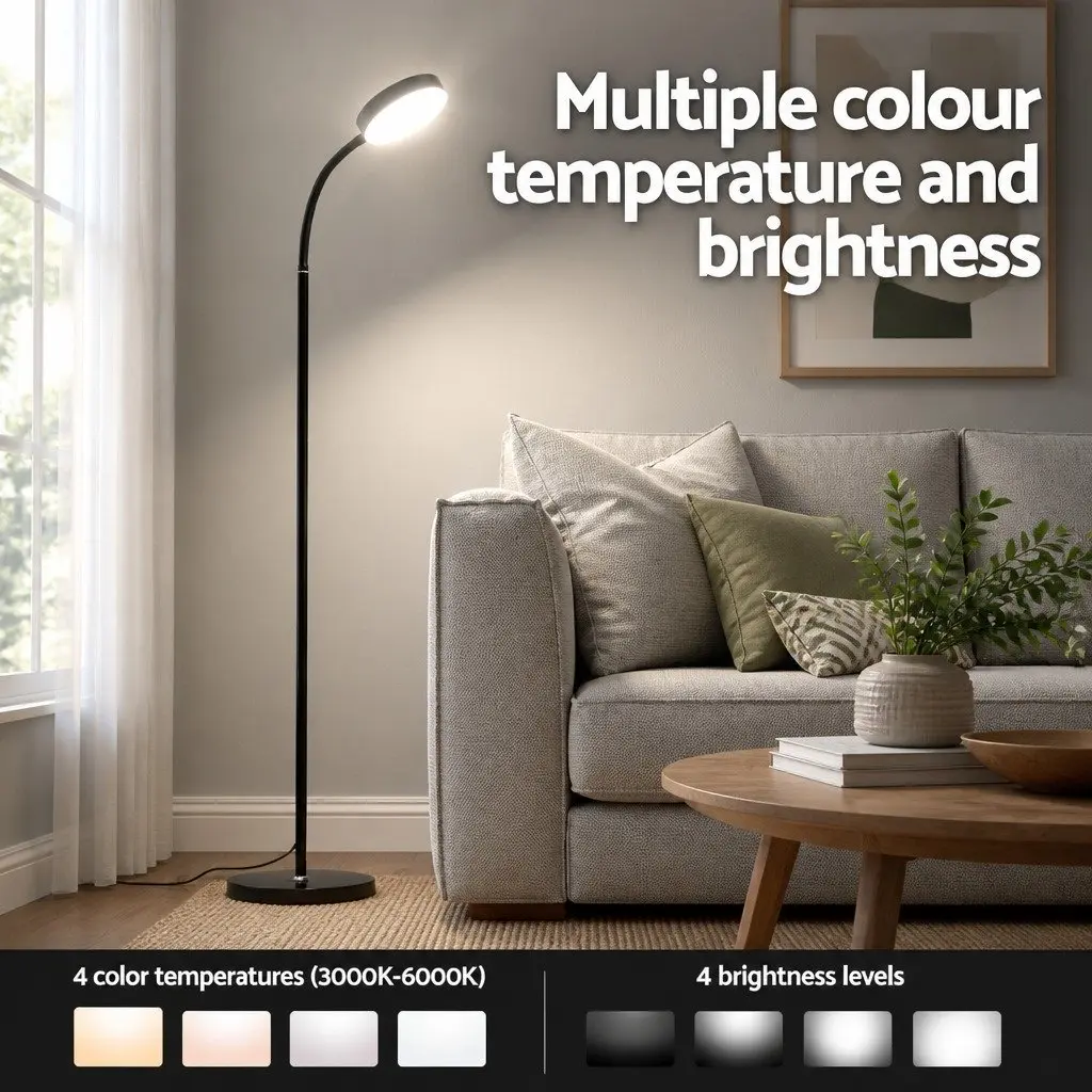 LED Floor Lamp ABS Iron PVC 1.5m Black