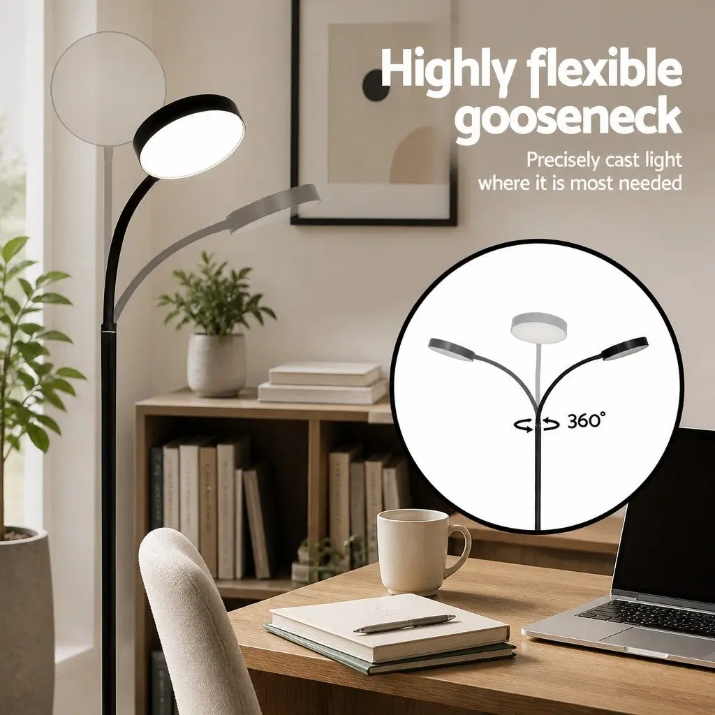 LED Floor Lamp ABS Iron PVC 1.5m Black