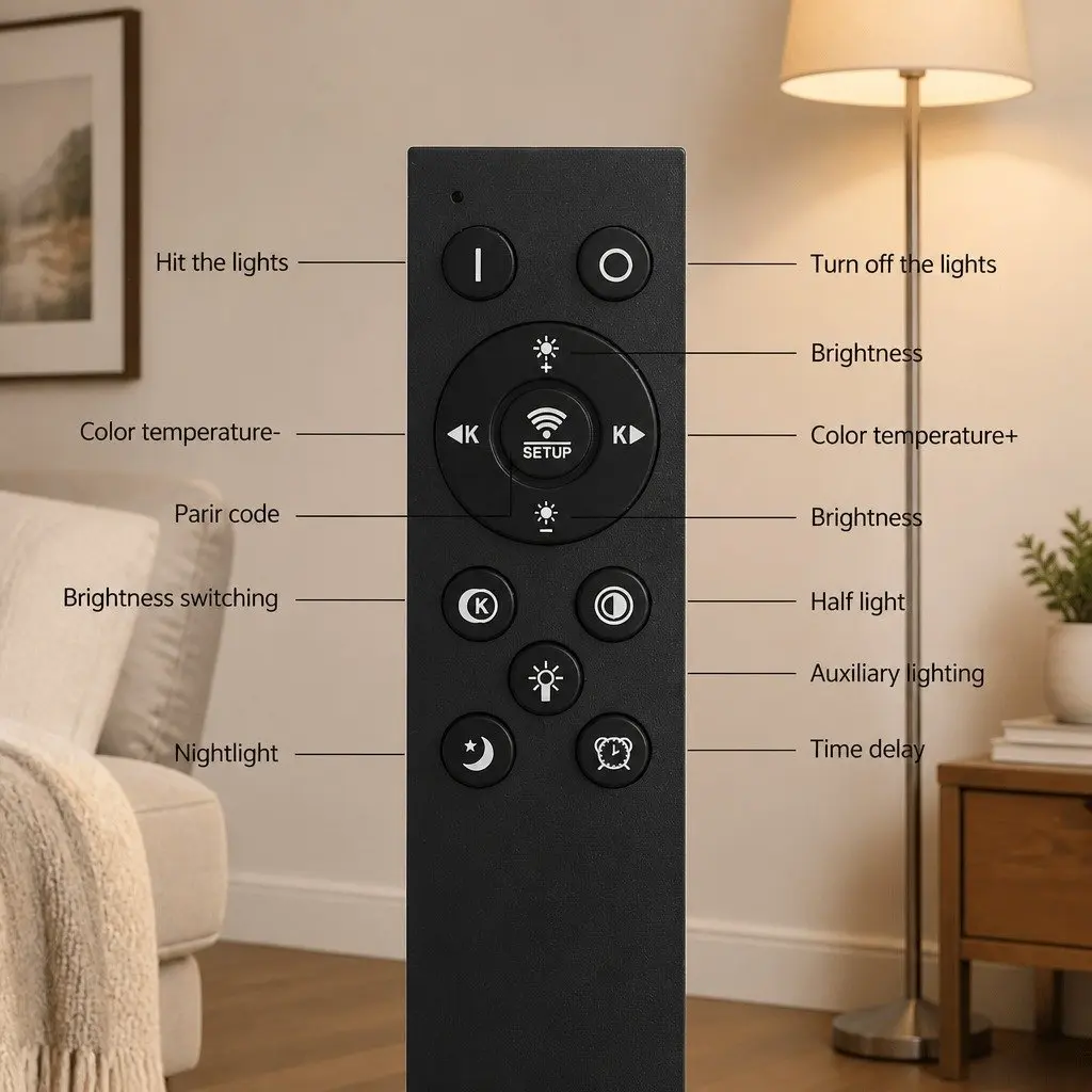 LED Floor Lamp ABS Iron PVC 1.5m Black