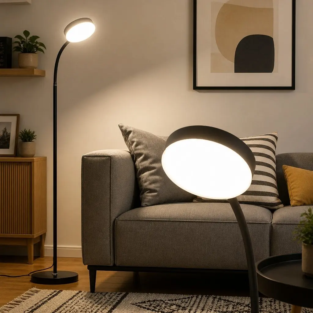 LED Floor Lamp ABS Iron PVC 1.5m Black