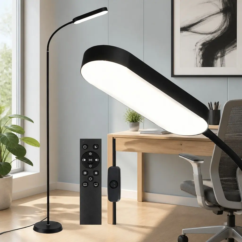 Adjustable Gooseneck LED Floor Lamp with Remote Control
