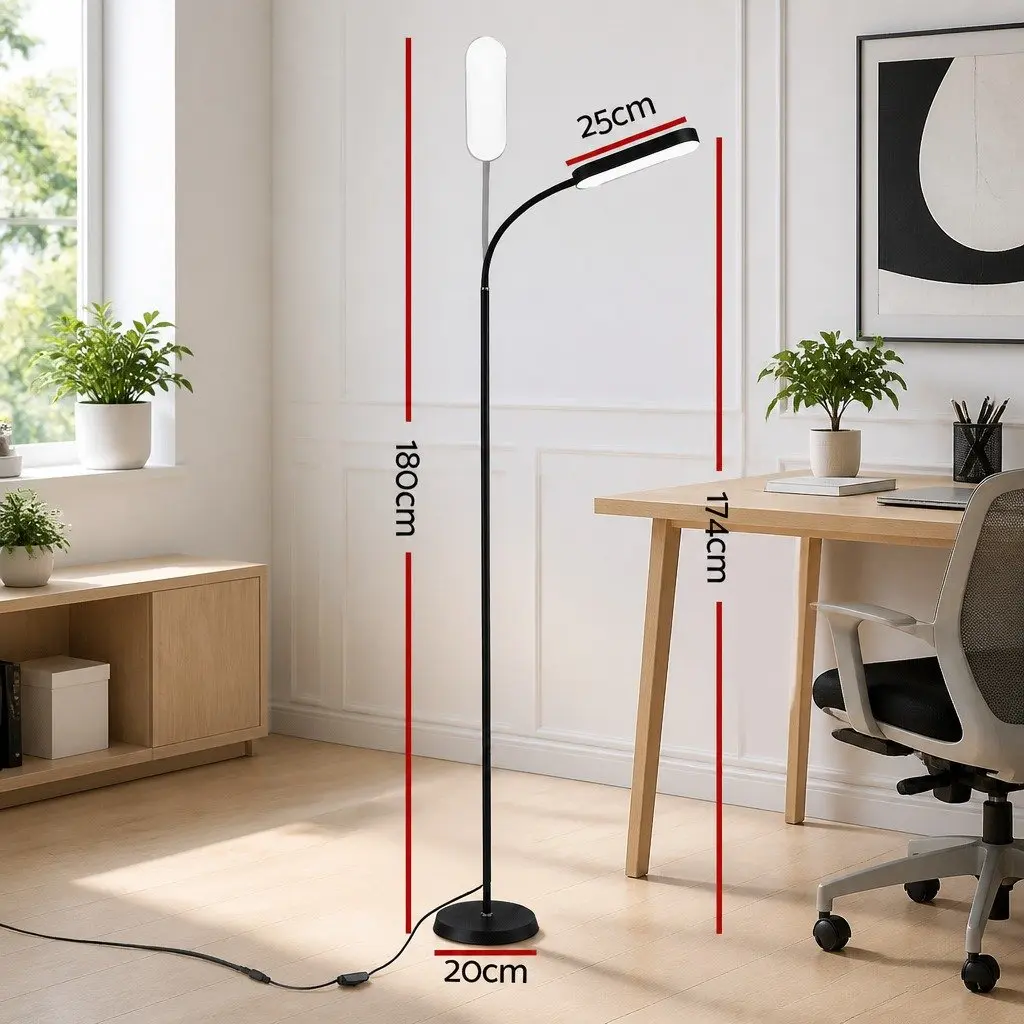 LED Floor Lamp ABS Iron 174cm Black