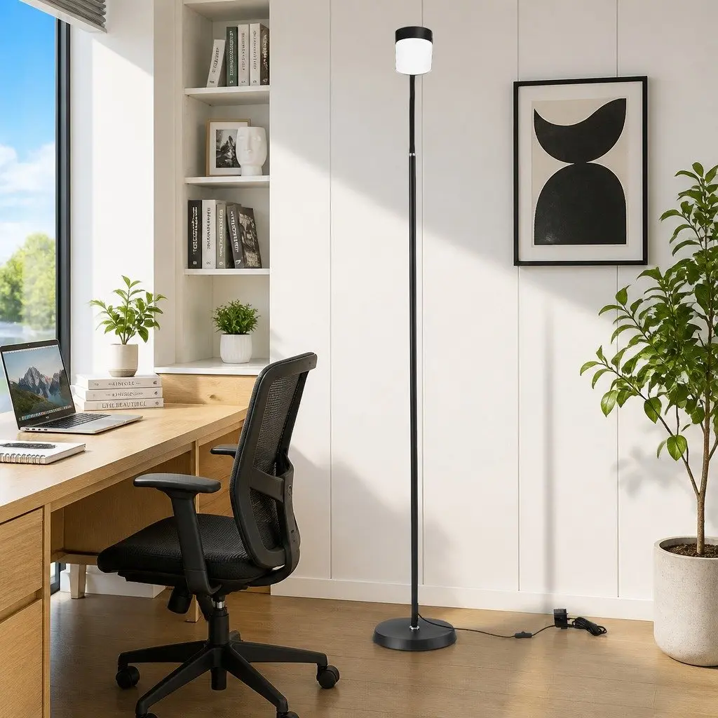 LED Floor Lamp ABS Iron 174cm Black