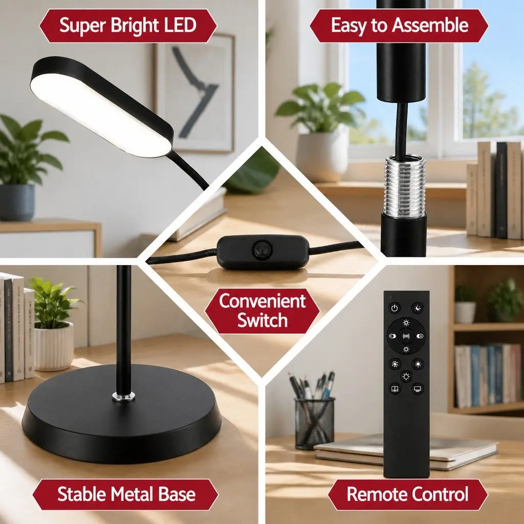 LED Floor Lamp ABS Iron 174cm Black
