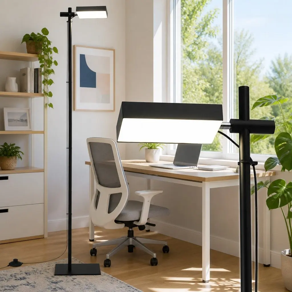 360° Rotating LED Floor Lamp with Adjustable Height