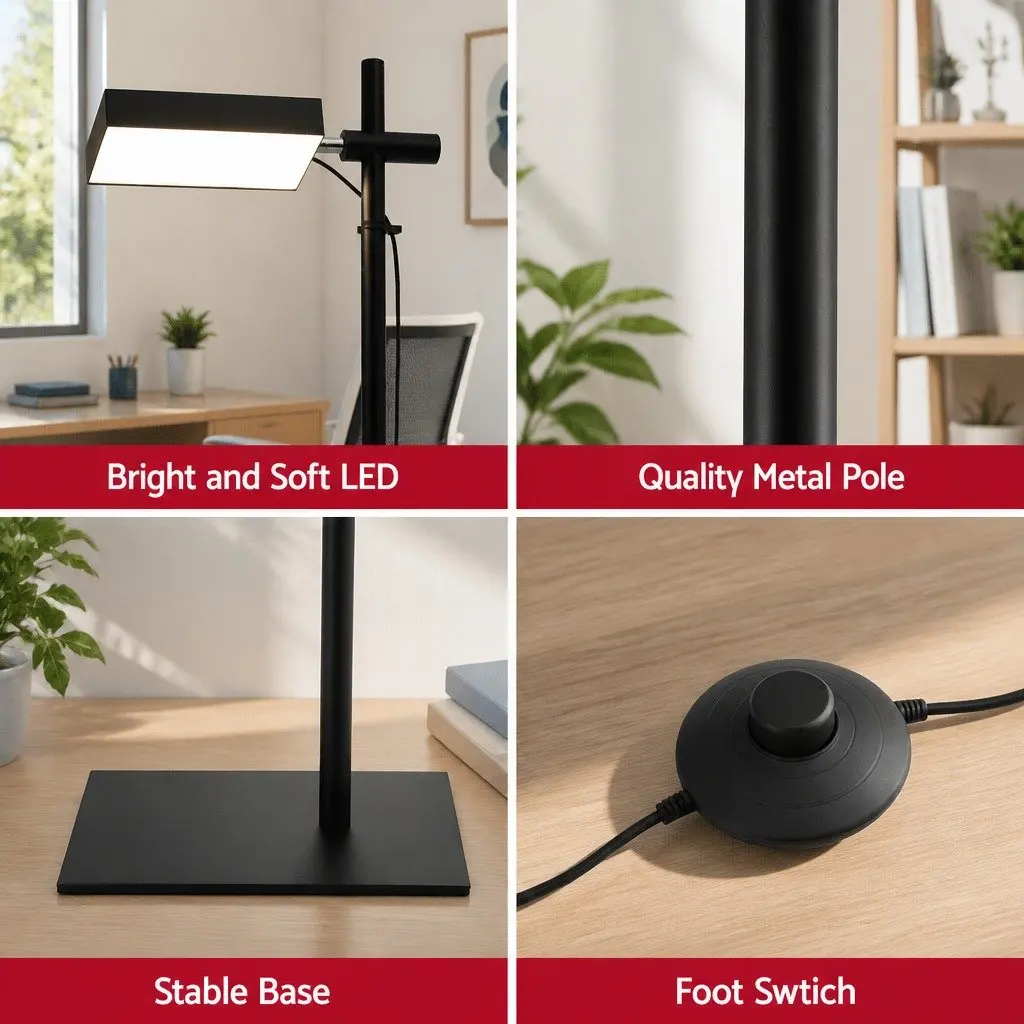 Floor Lamp LED Iron 170cm Black