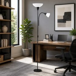 Modern Black Mother and Child Floor Lamp for Versatile Illumination