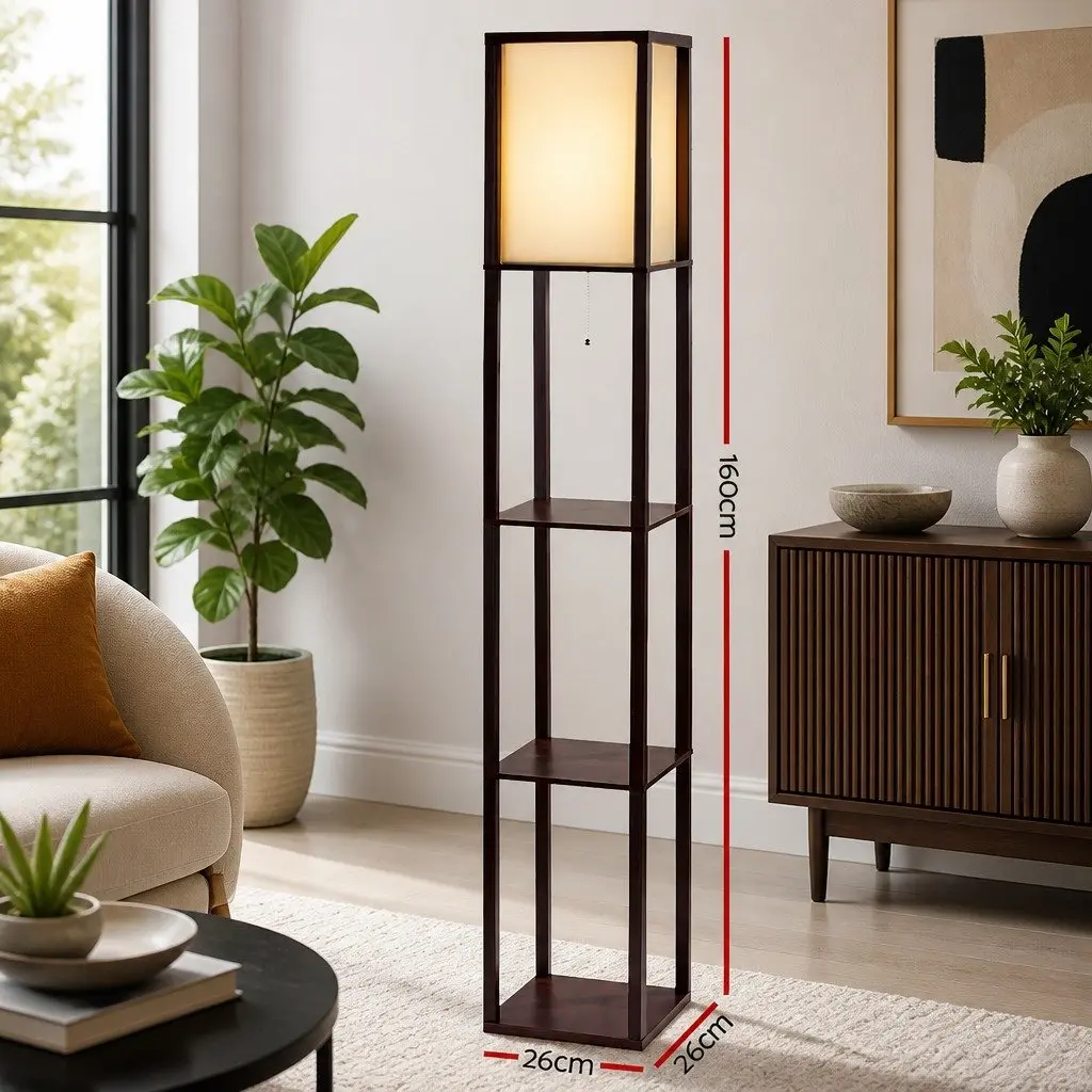Floor Lamp with 3-Tier Shelf Storage
