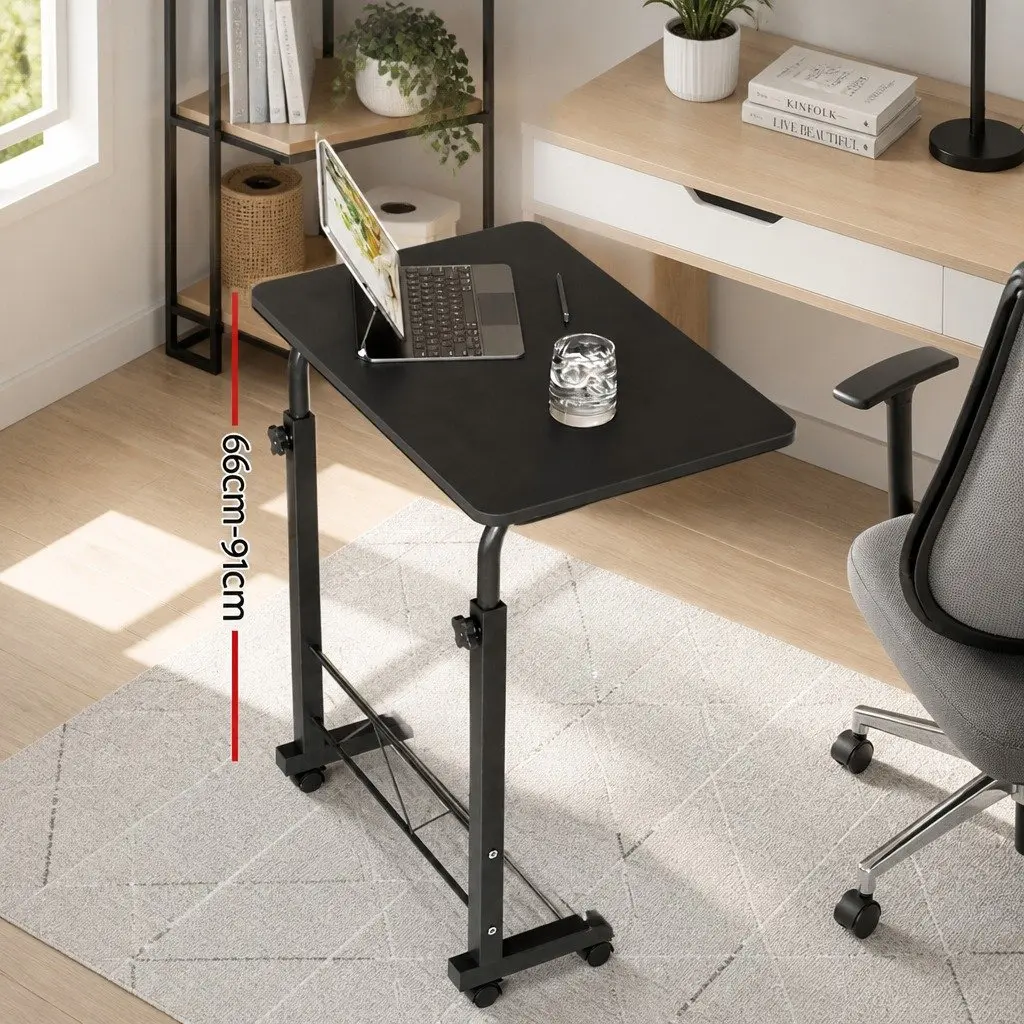 Mobile Laptop Desk with Adjustable Height and Wheels