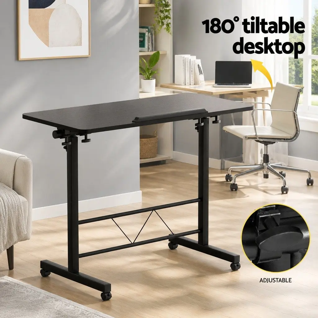 Height Adjustable Mobile Laptop Desk with Tilting Top