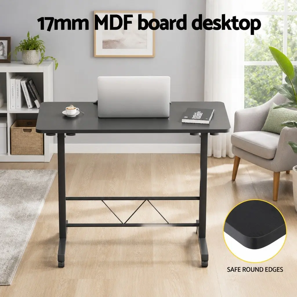 Height Adjustable Mobile Laptop Desk with Tilting Top