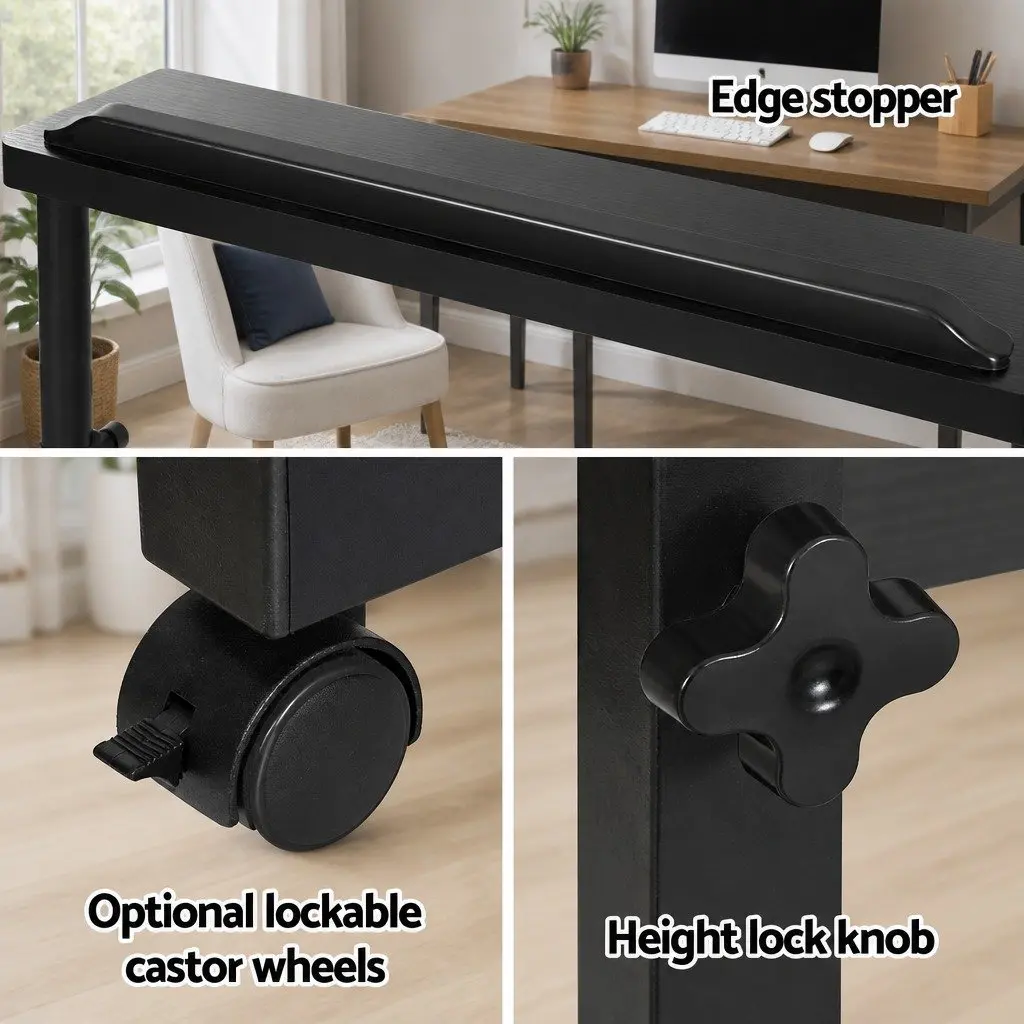 Height Adjustable Mobile Laptop Desk with Tilting Top