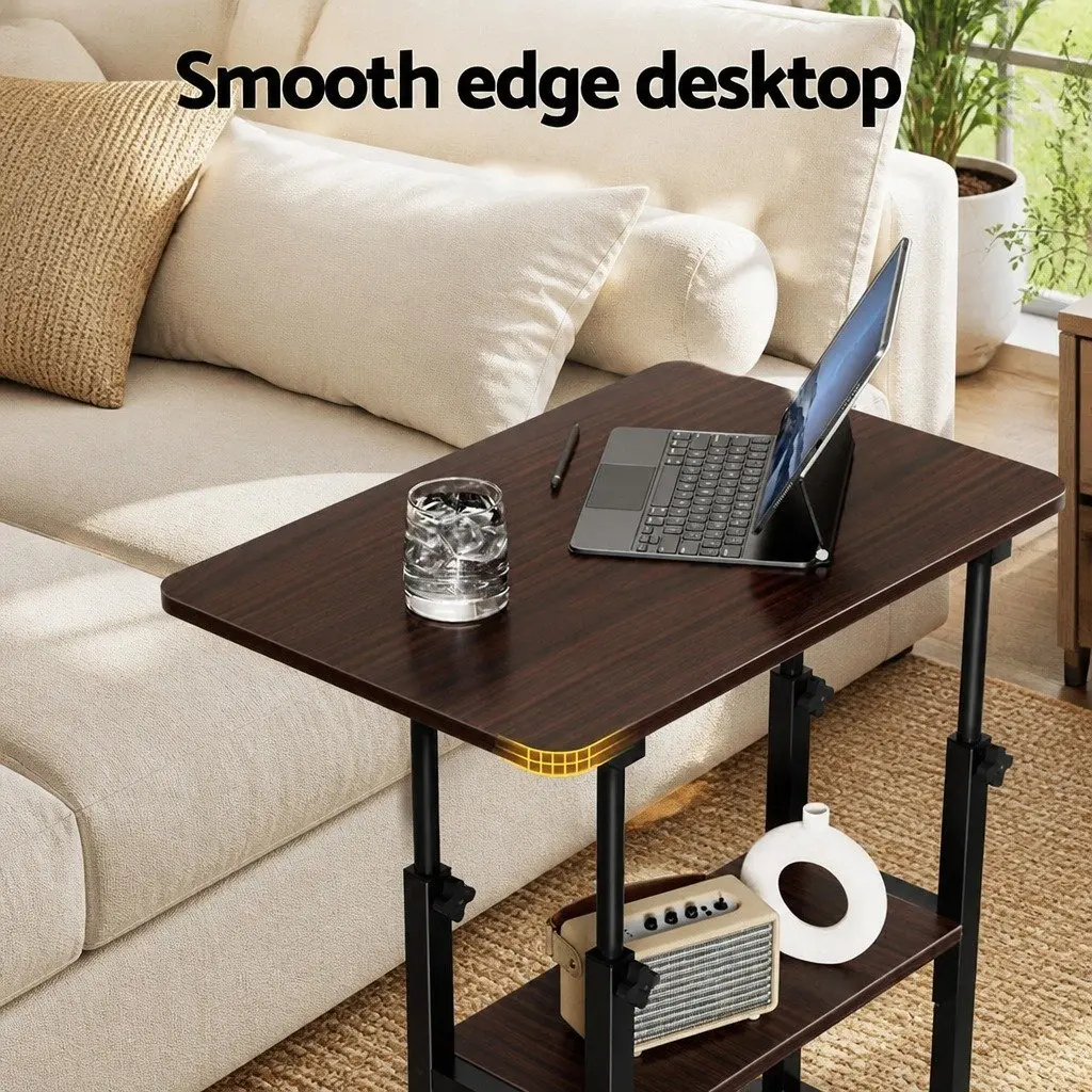 Mobile Laptop Desk Height Adjustable Computer Workstation 60CM with Storage