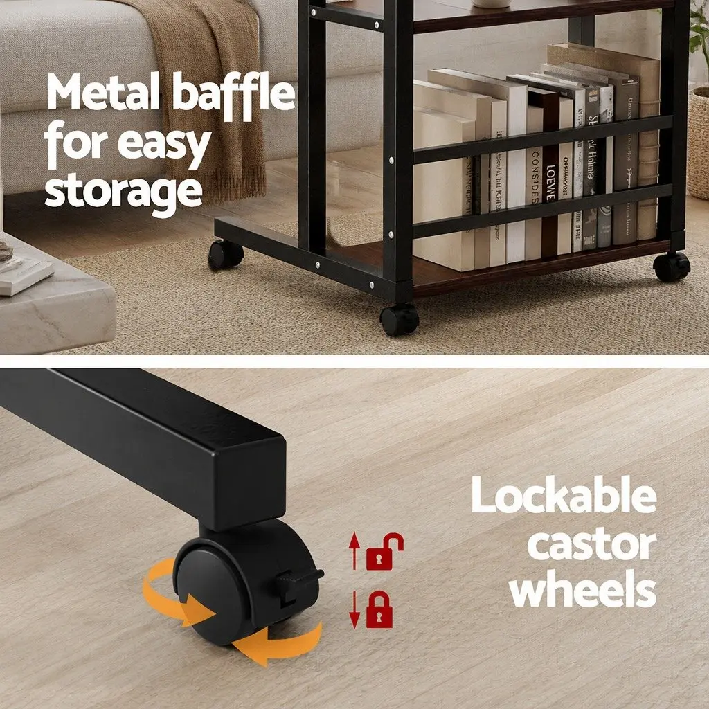 Mobile Laptop Desk Height Adjustable Computer Workstation 60CM with Storage