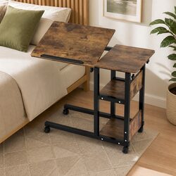 Premium 3 Tier Adjustable Laptop Desk with Mobile Wheels