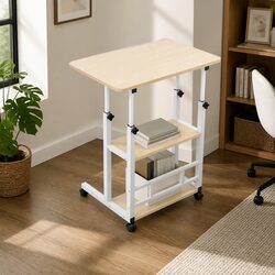Height Adjustable Mobile Laptop Desk with Steel Frame