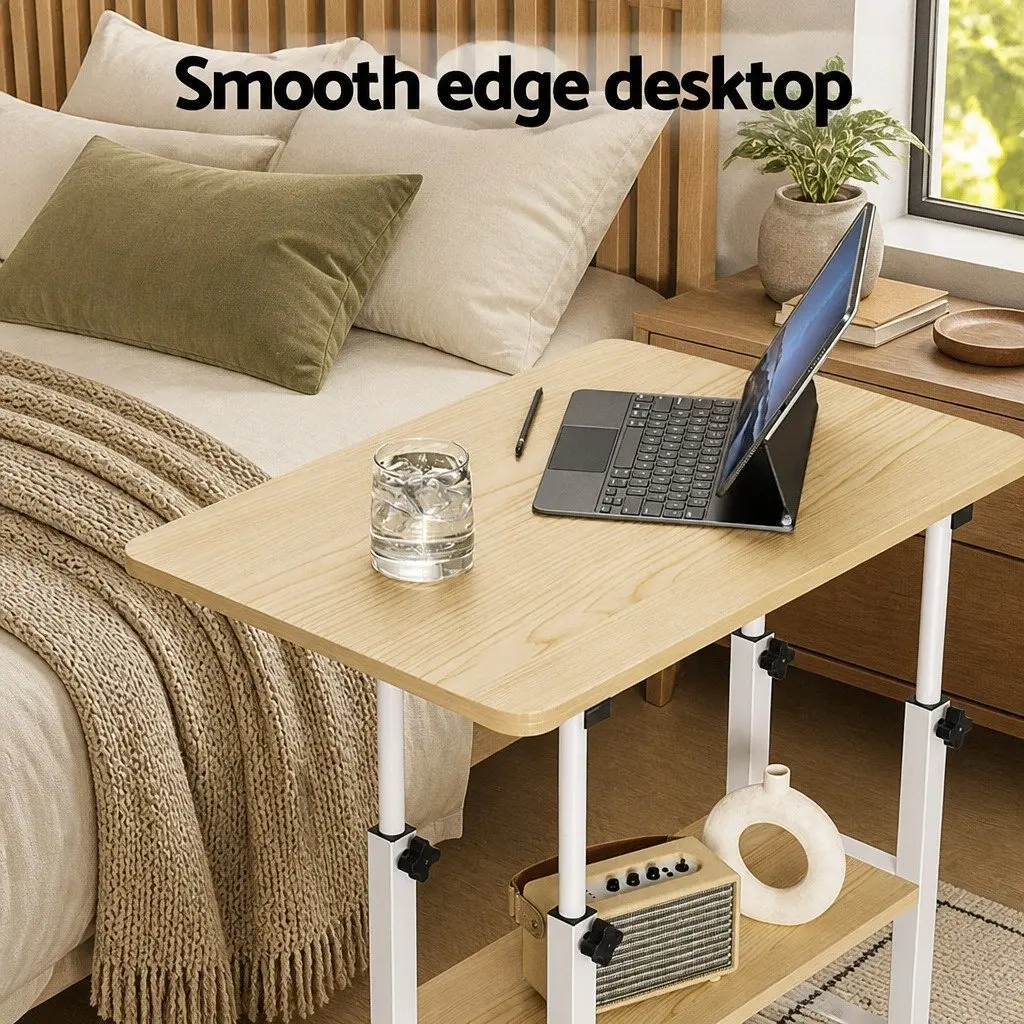 Height Adjustable Mobile Laptop Desk with Steel Frame