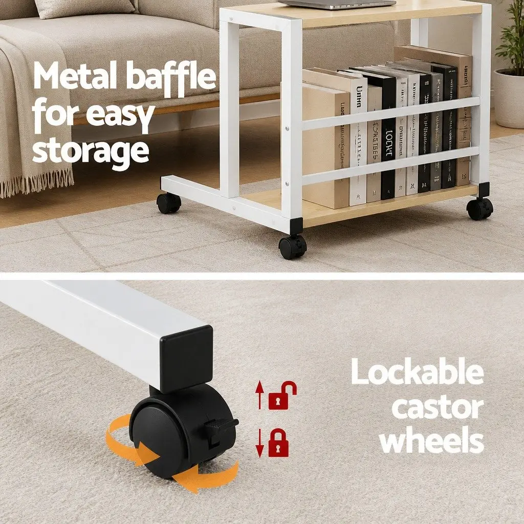 Height Adjustable Mobile Laptop Desk with Steel Frame
