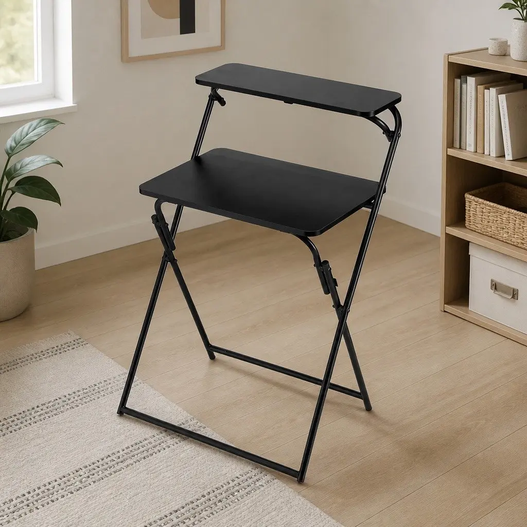 Adjustable Foldable Laptop Desk for Home Office Black