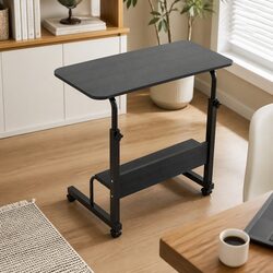 Portable Laptop Desk Height Adjustable Sit Stand Workstation Mobile Cart 80CM