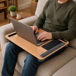 Lap Desk Laptop Stand Portable with Wrist Rest Phone Slot Mouse Pad 55cm