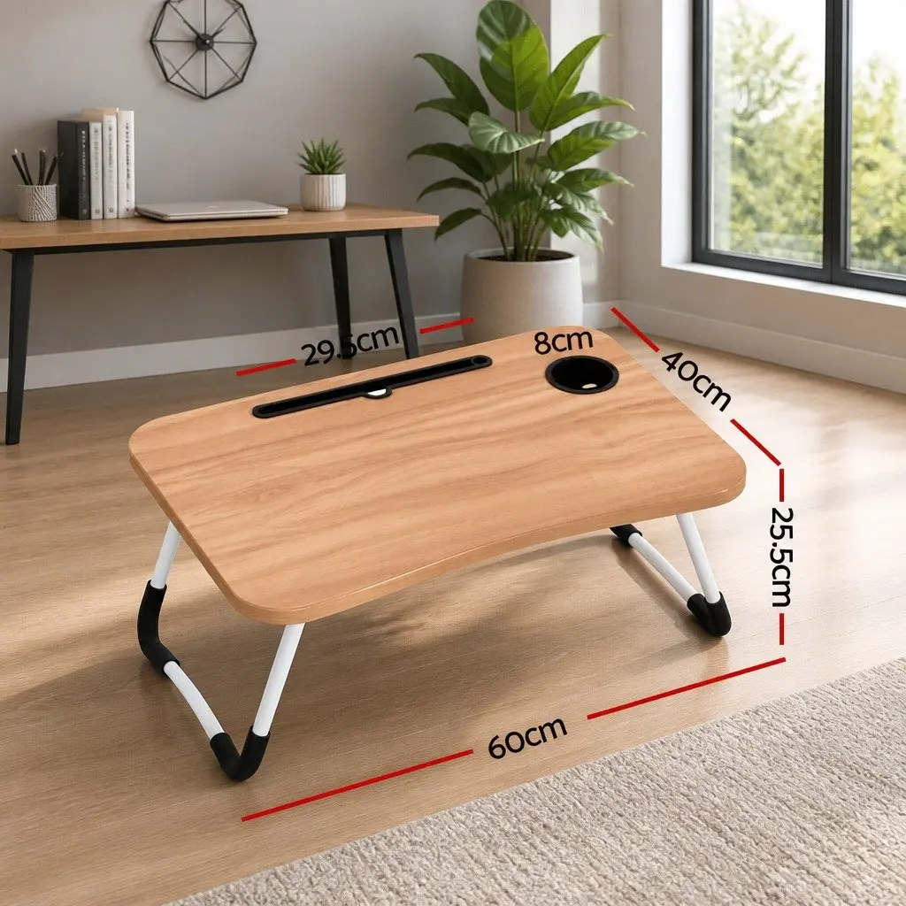 Adjustable Foldable Laptop Desk in Pine Finish