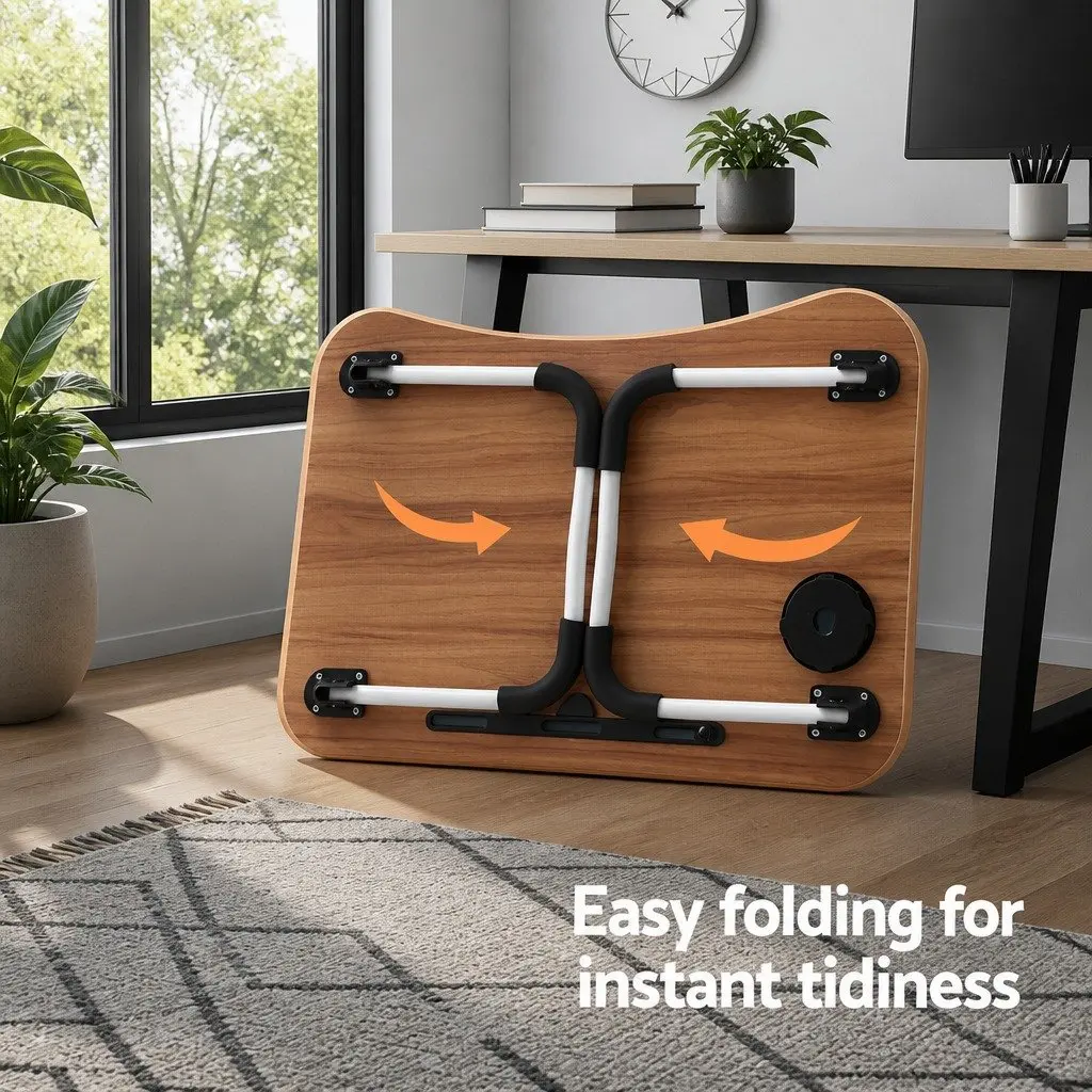 Adjustable Foldable Laptop Desk in Pine Finish