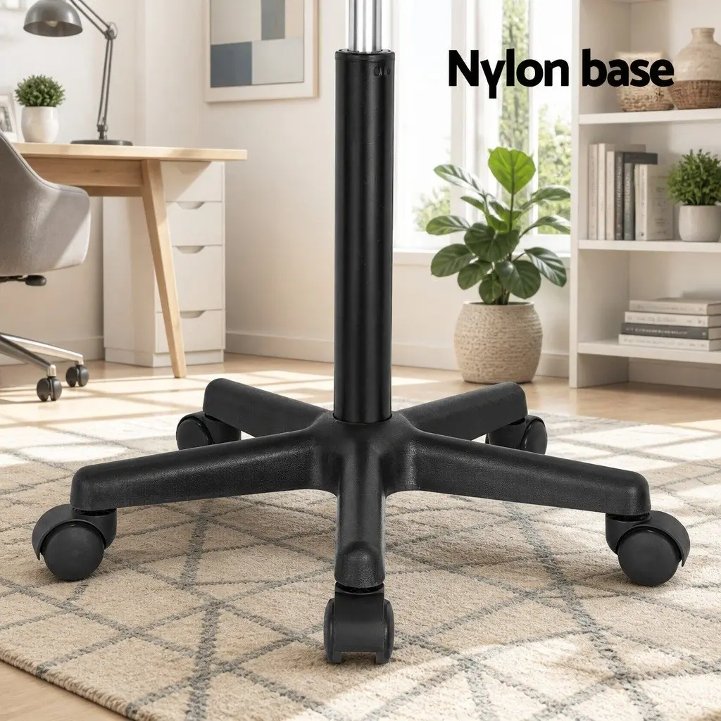 Height Adjustable Portable Laptop Desk with Caster Wheels 60cm Black