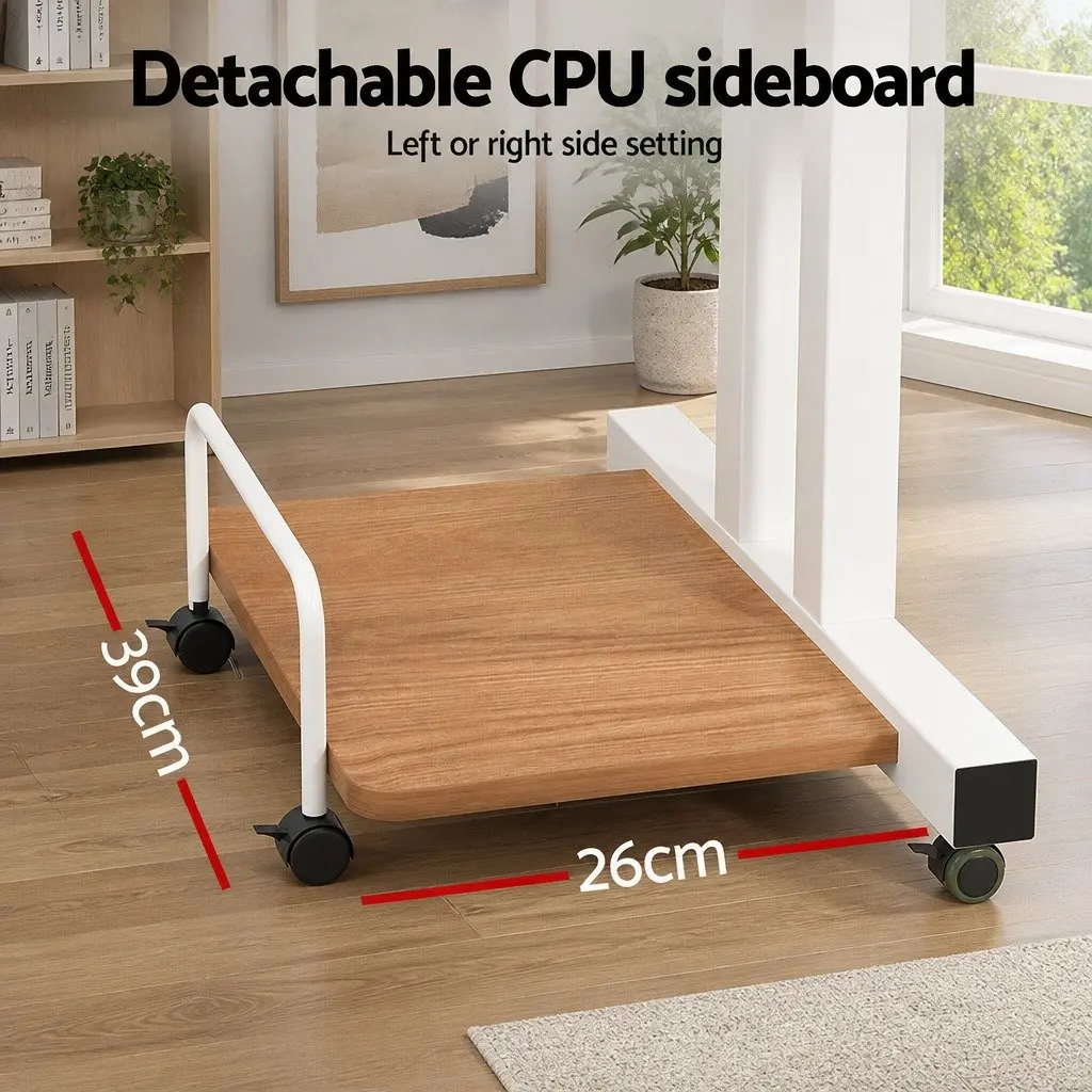 Height-Adjustable Mobile Twin Laptop Desk with Wheels