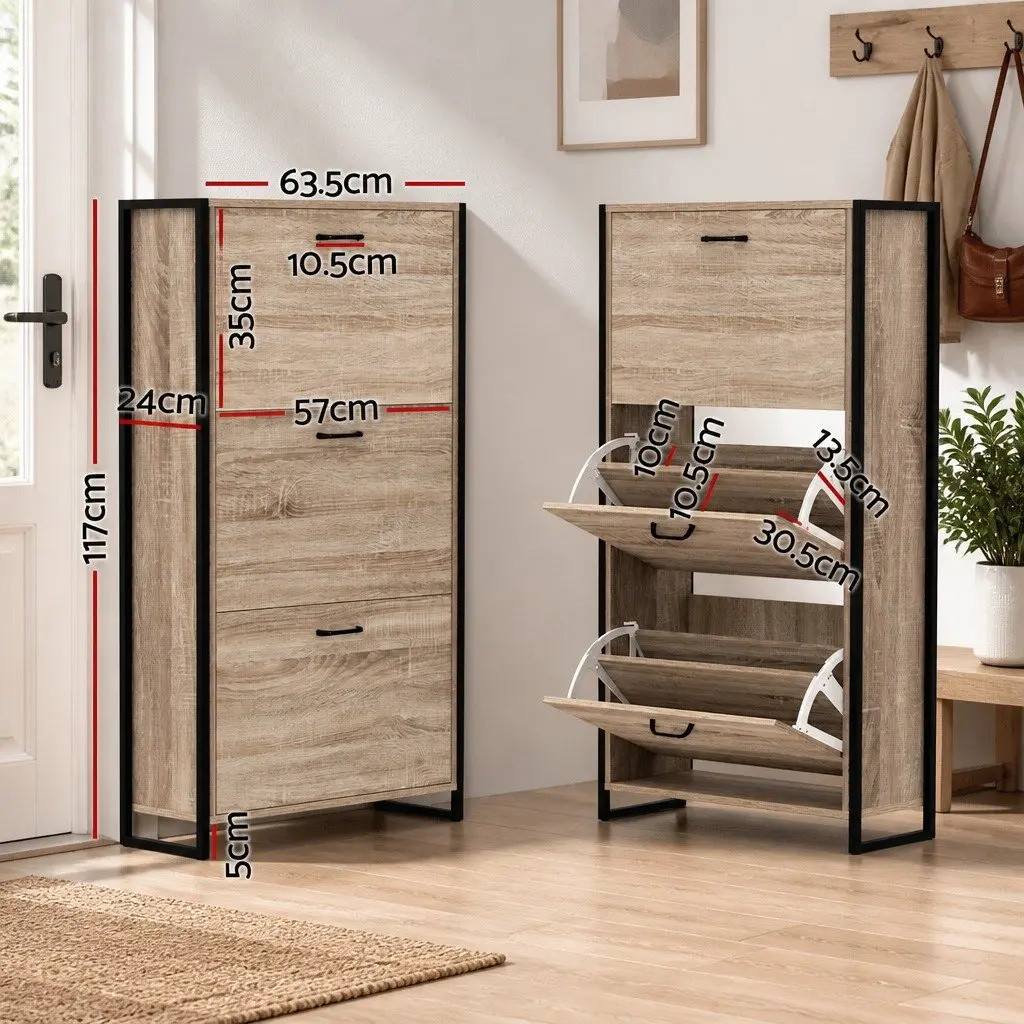 Shoe Rack Cabinet with Adjustable Shelves