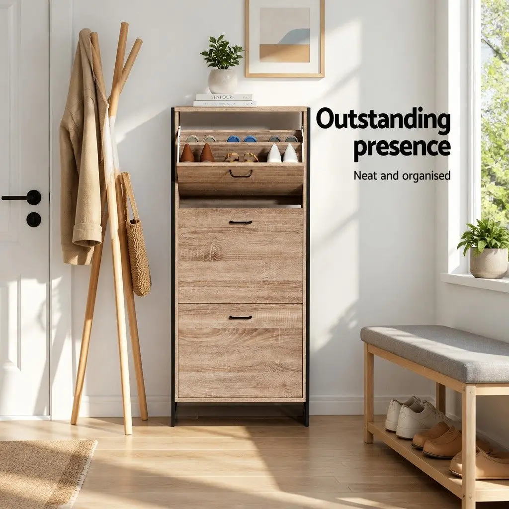 Shoe Rack Cabinet with Adjustable Shelves