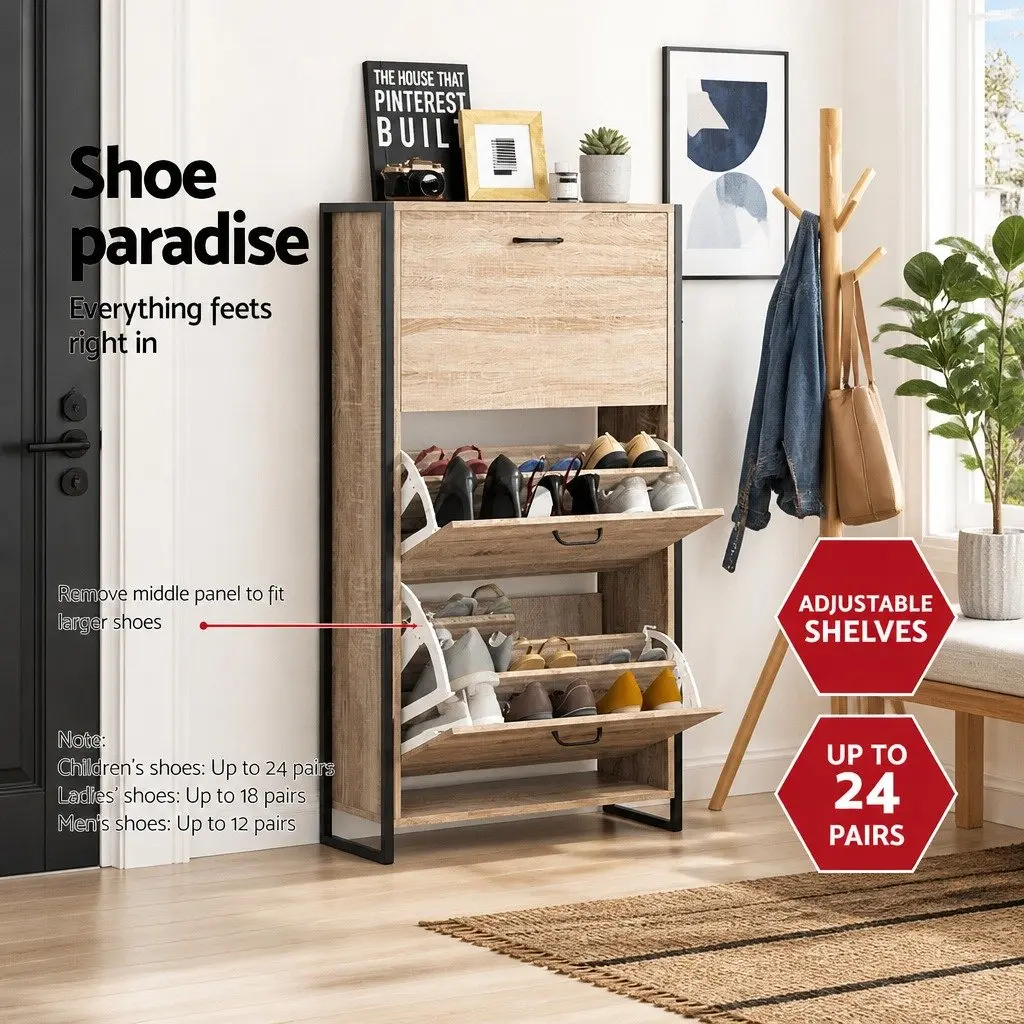 Shoe Rack Cabinet with Adjustable Shelves