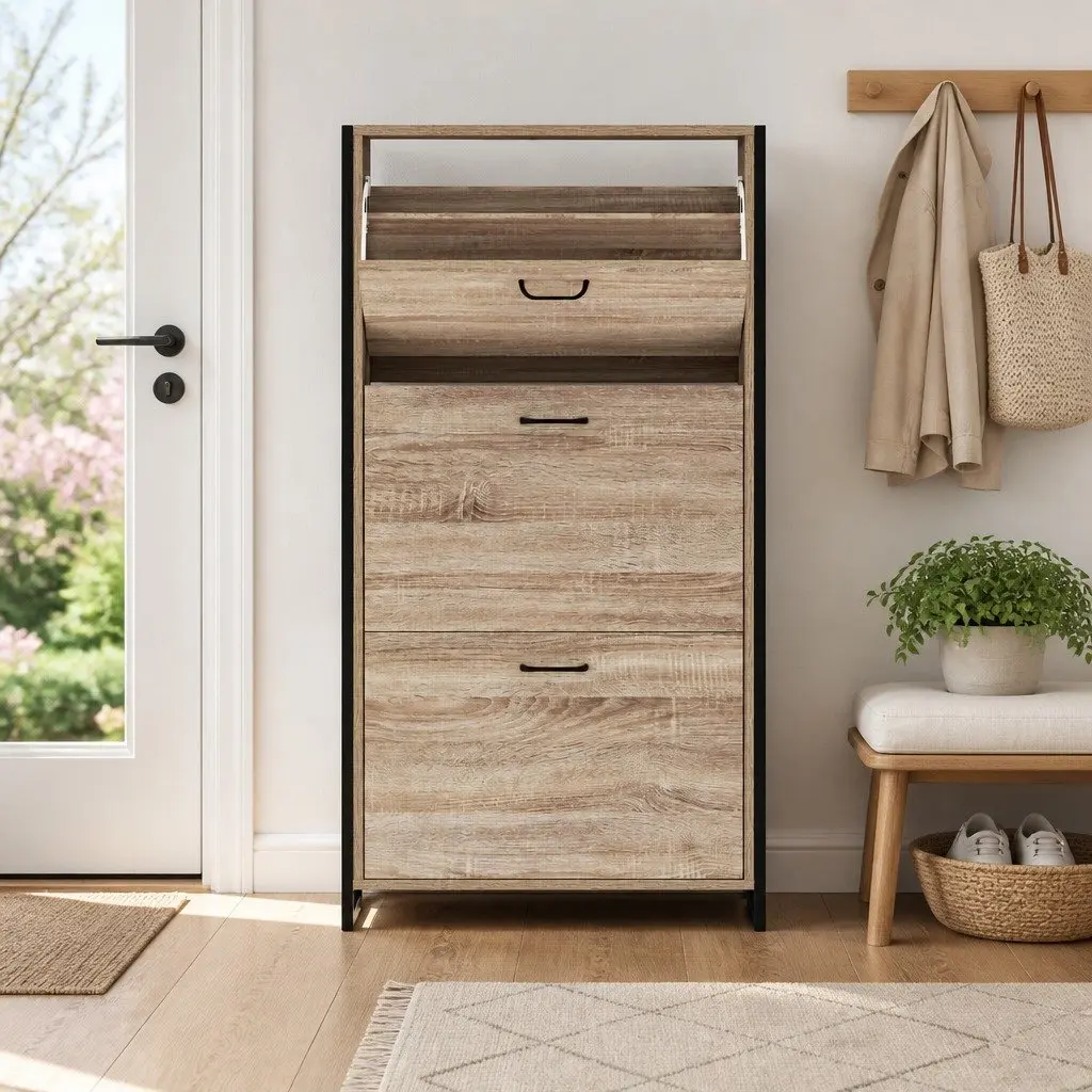 Shoe Rack Cabinet with Adjustable Shelves