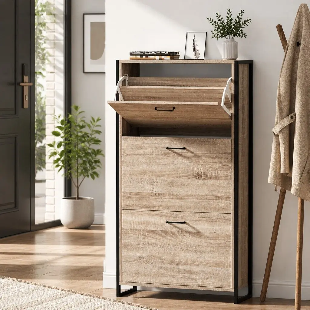 Shoe Rack Cabinet with Adjustable Shelves