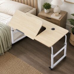 Natural Finish Adjustable Mobile Laptop Desk