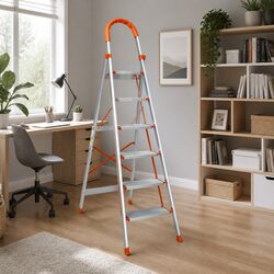 6 Step Ladder Folding Aluminium Multi-Purpose Non-Slip Platform Home Work