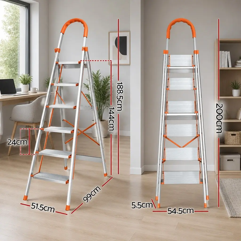Aluminium Multi-Purpose 6 Step Folding Ladder for Home