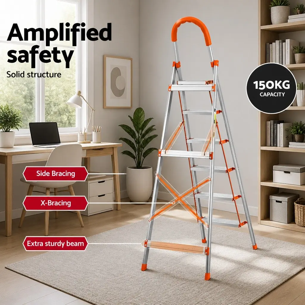 Aluminium Multi-Purpose 6 Step Folding Ladder for Home