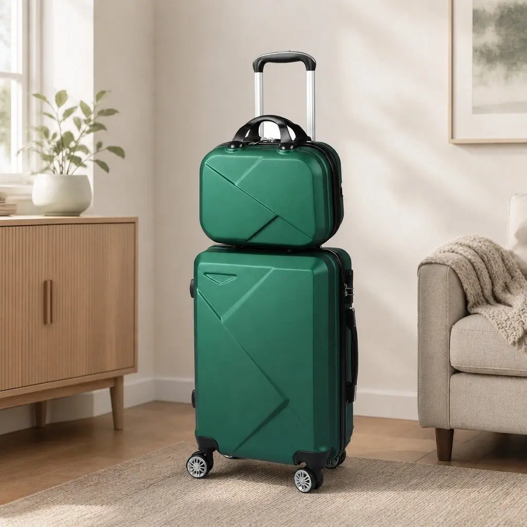 2-Piece Travel Luggage Set with Vanity Bag