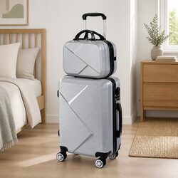 Durable 2-Piece Travel Luggage Set: 20 Inch Suitcase & 12 Inch Trolley